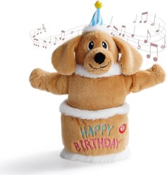 Fuzzwoof Birthday Cake Singing & Dancing Golden Retriever Dog Toy, Brown