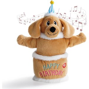 Fuzzwoof Birthday Cake Singing & Dancing Golden Retriever Dog Toy, Brown