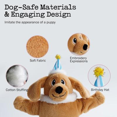 Show full view: Fuzzwoof Birthday Cake Singing & Dancing Golden Retriever Dog Toy, Brown slide 5 of 8