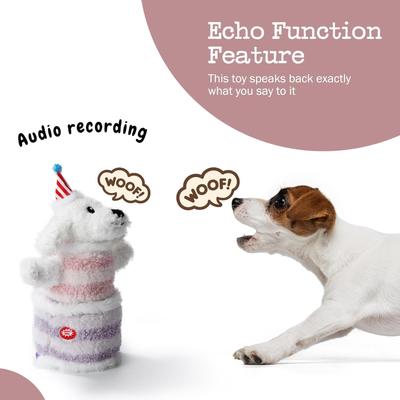 Show full view: Fuzzwoof Birthday Cake Singing & Dancing Teddy Dog Toy, White slide 5 of 8