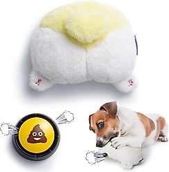 Fuzzwoof Hilarious Farting Corgi Butt Plush Dog Toy, Brown