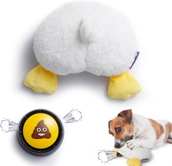 Fuzzwoof Hilarious Farting Duck Butt Plush Dog Toy, Yellow