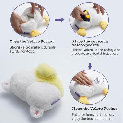 Show full view: Fuzzwoof Hilarious Farting Duck Butt Plush Dog Toy, Yellow slide 5 of 8