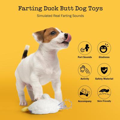 Show full view: Fuzzwoof Hilarious Farting Duck Butt Plush Dog Toy, Yellow slide 2 of 8