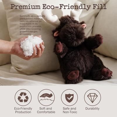 Show full view: Fuzzwoof Moose Heart Beat Plush Dog Toy, Brown, Small slide 3 of 7