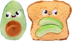 FuzzYard Avocado & Toast Squeaky Plush Dog Toy, 2 count