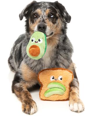 Show full view: FuzzYard Avocado & Toast Squeaky Plush Dog Toy, 2 count slide 4 of 6