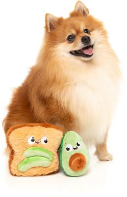Show full view: FuzzYard Avocado & Toast Squeaky Plush Dog Toy, 2 count slide 3 of 6
