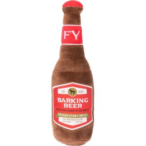 FuzzYard Barking Beer Squeaky Plush Dog Toy