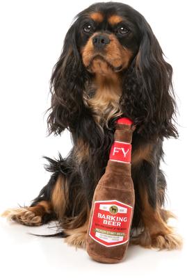 Show full view: FuzzYard Barking Beer Squeaky Plush Dog Toy slide 2 of 5