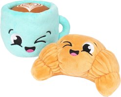 FuzzYard Croissant & Cappuccino Squeaky Plush Dog Toy, 2 count