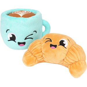 FuzzYard Croissant & Cappuccino Squeaky Plush Dog Toy, 2 count