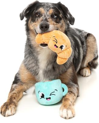 Show full view: FuzzYard Croissant & Cappuccino Squeaky Plush Dog Toy, 2 count slide 2 of 10