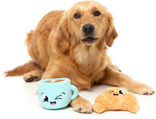Show full view: FuzzYard Croissant & Cappuccino Squeaky Plush Dog Toy, 2 count slide 4 of 10
