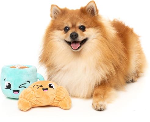 Show full view: FuzzYard Croissant & Cappuccino Squeaky Plush Dog Toy, 2 count slide 3 of 10
