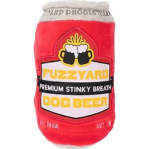 FuzzYard Dog Beer Squeaky Plush Dog Toy