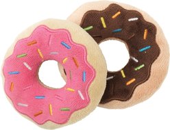 FuzzYard Donuts Squeaky Plush Dog Toy, 2 count
