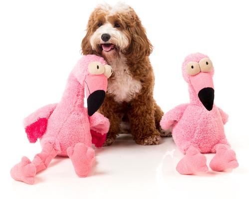 Show full view: FuzzYard Flo Flamingo Squeaky Plush Dog Toy, Large slide 4 of 7