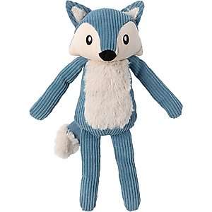 FuzzYard Life Fox Squeaky Plush Dog Toy, French Blue