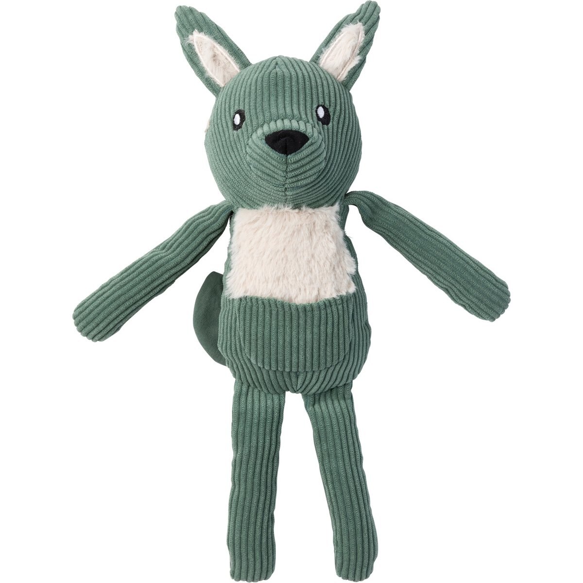 FuzzYard Life Kangaroo Squeaky Plush Dog Toy, Myrtle Green
