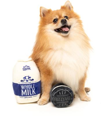 Show full view: FuzzYard Milk & Cookie Squeaky Plush Dog Toy, 2 count slide 2 of 7
