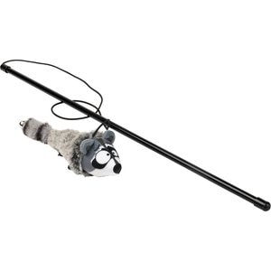 FuzzYard Run Along Raccoon Teaser Wand Cat Toy with Catnip
