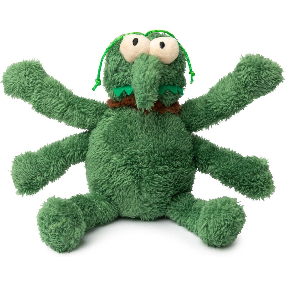 FuzzYard Scratchy Flea Squeaky Plush Dog Toy, Green, Large