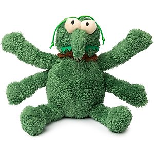 FuzzYard Scratchy Flea Squeaky Plush Dog Toy, Green, Large