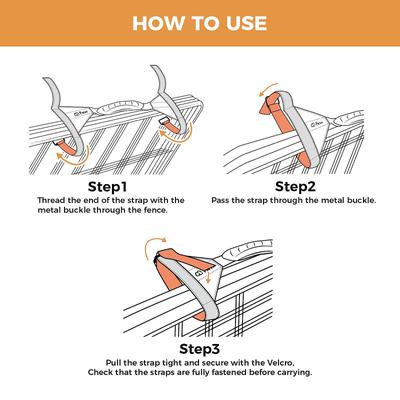 Show full view: FXW 8-Panel Playpen Easy-Carry Straps Dog Playpen Carrying Handles, Orange slide 6 of 7