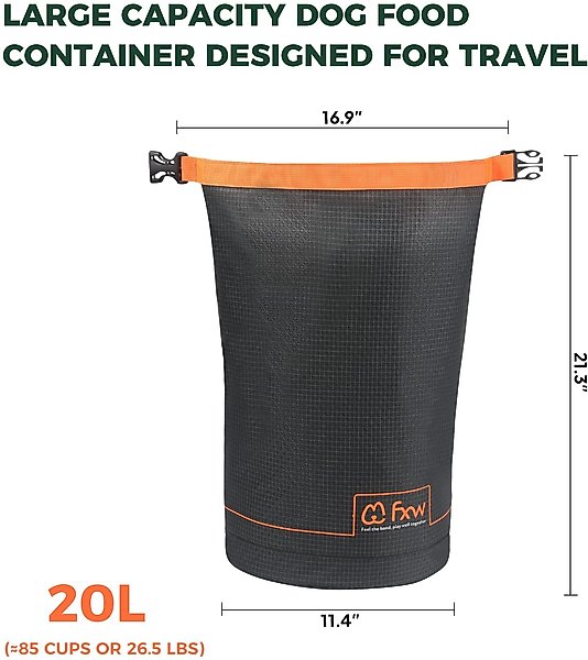 Show full view: FXW Dog Food Travel Bag, Grey, 85-cup slide 3 of 8