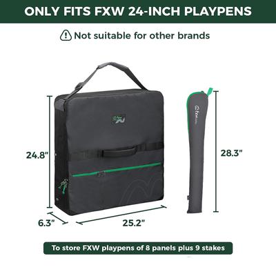 Show full view: FXW FXW 8-Panel Dog Playpen Storage Bag, Black, 24-in slide 3 of 6