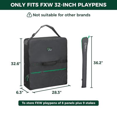 Show full view: FXW FXW 8-Panel Dog Playpen Storage Bag, Black, 32-in slide 3 of 6