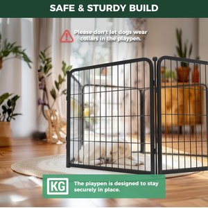 FXW Homeplus Indoor Dog Playpen, Black, 24-in, 8-panel