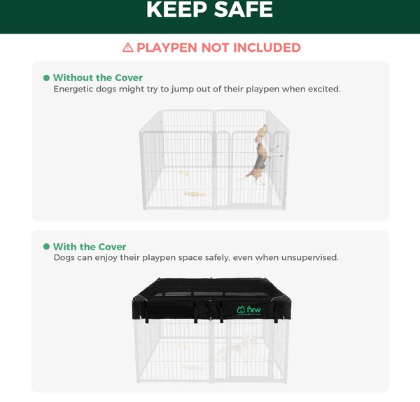 Show full view: FXW Mesh Top Cover for FXW 32 to 40-in Height Dog Playpens, Black slide 3 of 7