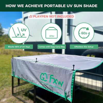 Show full view: FXW Speicalized Sun Shade for FXW Dog Playpens, Grey, 24-in slide 4 of 8