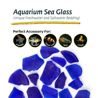 Show full view: Galapagos Aquarium Sea Glass, 4-lb bag, Deep Sea Blue slide 3 of 5