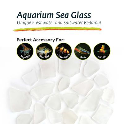 Show full view: Galapagos Aquarium Sea Glass, 4-lb bag, Frosted White slide 3 of 5