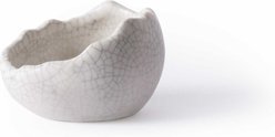 Galapagos Ceramic Egg Reptile Bowl, White, Small