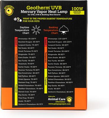 Show full view: Galapagos Geotherm Heat & UVB Mercury Vapor Reptile Bulb, 100-watt slide 3 of 5