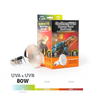 Show full view: Galapagos Geotherm Heat & UVB Mercury Vapor Reptile Bulb, 80-watt slide 1 of 5