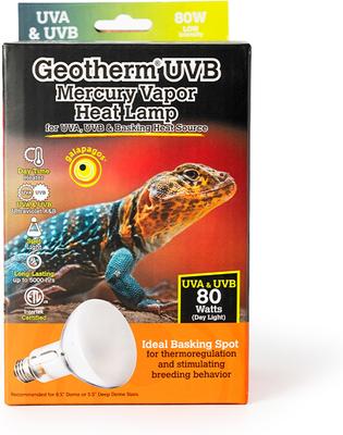 Show full view: Galapagos Geotherm Heat & UVB Mercury Vapor Reptile Bulb, 80-watt slide 2 of 5
