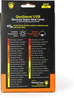 Show full view: Galapagos Geotherm Heat & UVB Mercury Vapor Reptile Bulb, 80-watt slide 3 of 5