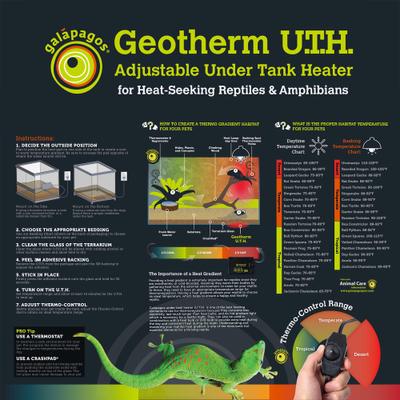 Show full view: Galapagos Geotherm Under Reptile Tank Heater, Black, 6x8-in slide 6 of 6