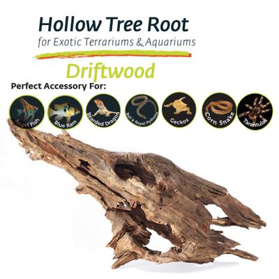 Show full view: Galapagos Hollow Tree Root Driftwood Terrarium Wood, Natural, 12 to 16-in slide 3 of 10