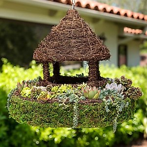 Galapagos Plantable Gazebo Birdhouse, Fresh Green