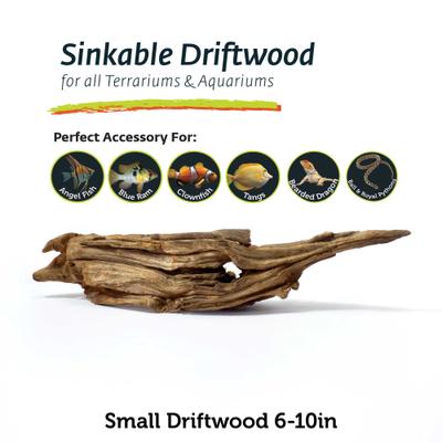 Show full view: Galapagos Sinkable Driftwood Terrarium & Aquarium Accessory, Natural, Small slide 3 of 10