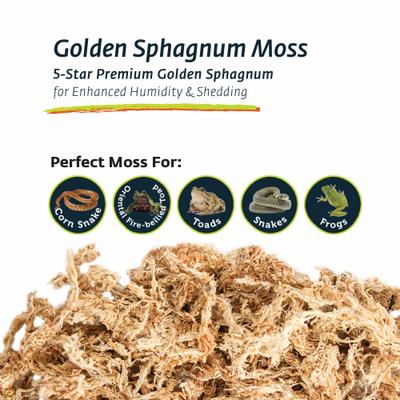 Show full view: Galapagos Sphagnum Reptile, Amphibian & Insect Terrarium Moss, Golden, 150 cubic inch bag slide 4 of 7