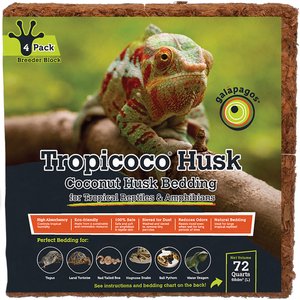 Galapagos Tropicoco Husk Breeder Block Reptile Substrate, Natural, 72-qt