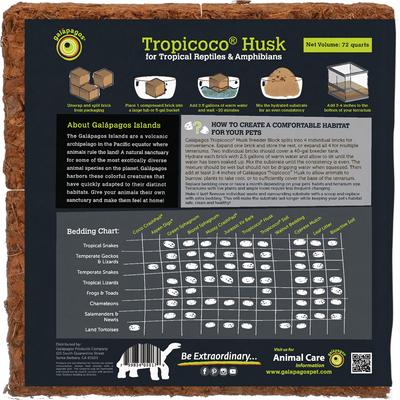 Show full view: Galapagos Tropicoco Husk Breeder Block Reptile Substrate, Natural, 72-qt slide 2 of 7