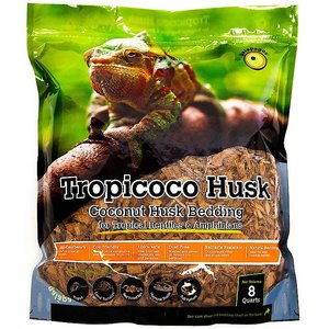 Galapagos Tropicoco Husk Coconut Husk Tropical Reptile & Amphibian Bedding, 8-qt bag, 8-qt bag, bundle of 3